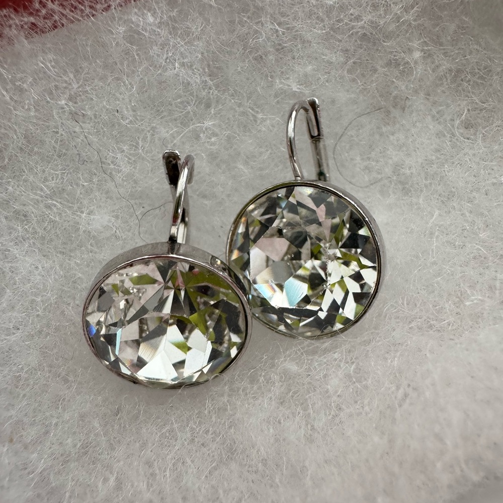 Authentic Swarovski Large Bella Drop Silver Crystal Earrings